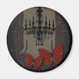 steampunk gothic vlinderparis  kroonluchter magneet