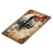 steampunk gothic vlinderparis  kroonluchter magneet (Linkerzijde)