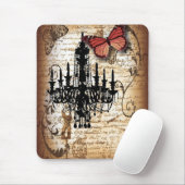 steampunk gothic vlinderparis  kroonluchter muismat (Met muis)