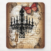 steampunk gothic vlinderparis  kroonluchter muismat (Voorkant)