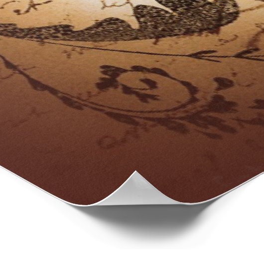 steampunk gothic vlinderparis  kroonluchter poster (Hoek)