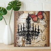 steampunk gothic vlinderparis  kroonluchter tegeltje