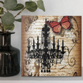 steampunk gothic vlinderparis  kroonluchter tegeltje