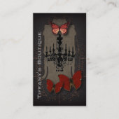 steampunk gothic vlinderparis  kroonluchter visitekaartje (Voorkant)