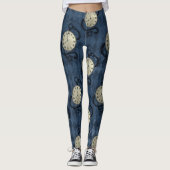 Steampunk gothische punk klokken en schedels T-S L Leggings (Voorkant)