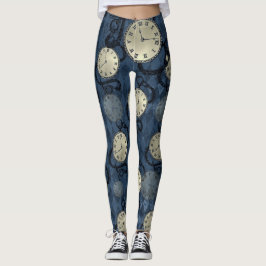 Steampunk gothische punk klokken en schedels T-S L Leggings