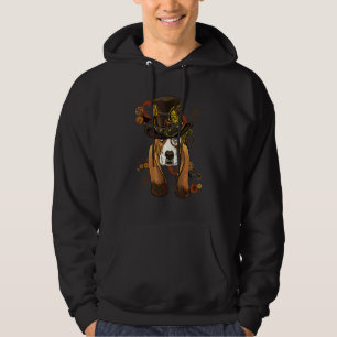 Steampunk Gotische Basset Hound Hondengezicht Bass Hoodie