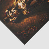 Steampunk gotische dame, schedeljurk FJ3R decoupag Tissuepapier (Detail)