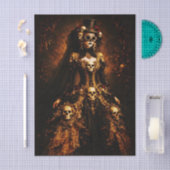Steampunk gotische dame, schedeljurk FJ3R decoupag Tissuepapier (Craft)