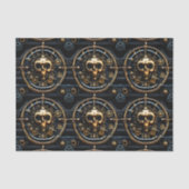 Steampunk Gotische Gouden Schedel Design BM3 Decou Tissuepapier (Voorkant)