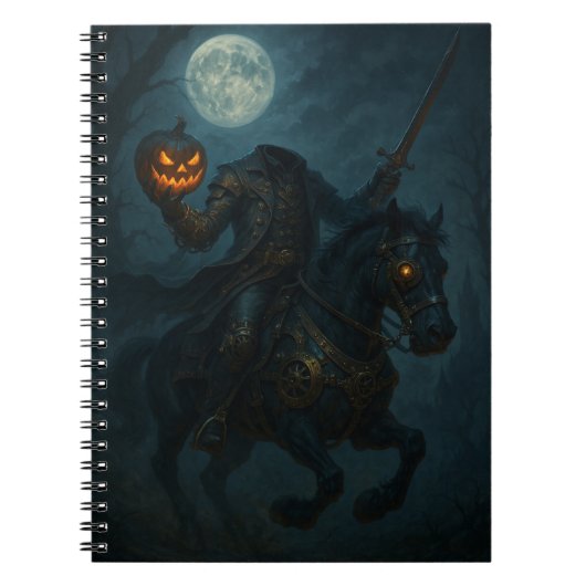 Steampunk gotische horror hoofdloze ruiter notitieboek (Voorkant)