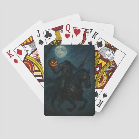 Steampunk gotische horror zonderhoofdse ruiter pokerkaarten (Achterkant)