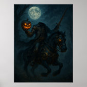 Steampunk gotische paardrijder zonder hoofd poster (Voorkant)