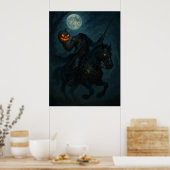 Steampunk gotische paardrijder zonder hoofd poster (Keuken)