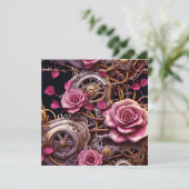 Steampunk gotische Valentijnsdag fotosjabloon Kaart (Staand voorkant)