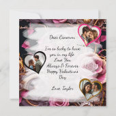 Steampunk gotische Valentijnsdag fotosjabloon Kaart (Achterkant)