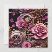 Steampunk gotische Valentijnsdag fotosjabloon Kaart (Voorkant)