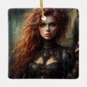 Steampunk gotische vrouw keramisch ornament (Voorkant)