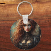 Steampunk gotische vrouw sleutelhanger (Achterkant)