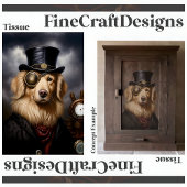 Steampunk Gouden Retriever Hoed Decoupage RL 138 Tissuepapier