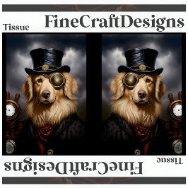 Steampunk Gouden Retriever Hoed Decoupage RL 138 Tissuepapier