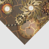 Steampunk gouden vormgeving met klokken en versnel tissuepapier (Detail)