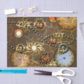 Steampunk gouden vormgeving met klokken en versnel tissuepapier (Craft)