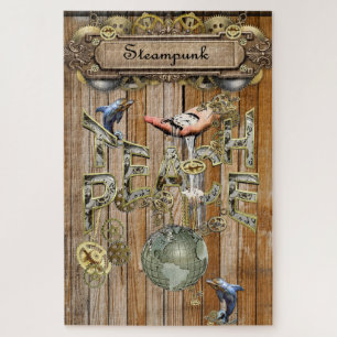 Steampunk Graphic Element Collecties op hout Legpuzzel