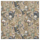 Steampunk Graphic Element Collecties op hout Stof (Swatch)