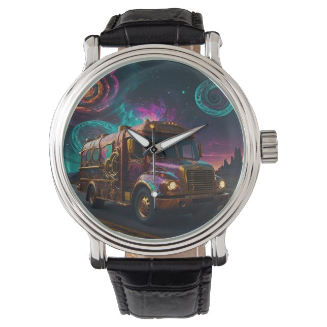 Steampunk Gravity Engine Bus Horloge (Voorkant)