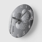 Steampunk Gray Mandala Floral met witte cijfers Ronde Klok (Hoek)