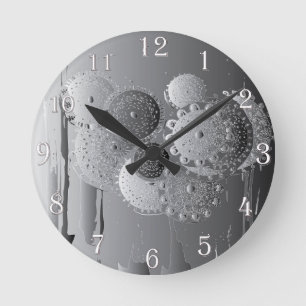 Steampunk Gray Mandala Floral met witte cijfers Ronde Klok