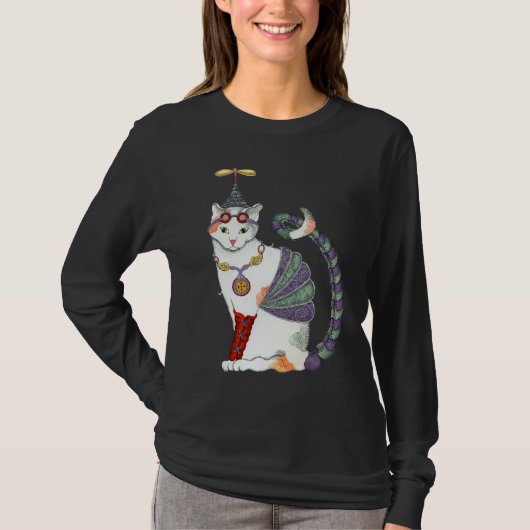 Steampunk Gretel Cat Dark T-shirt (Voorkant)