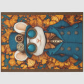 Steampunk Gril Cute Witte Muis T3 Découpage Tissuepapier (Voorkant)