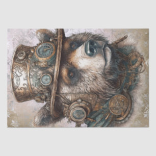 Steampunk Grizzly Beer Tissuepapier