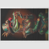 Steampunk Groen Gekleurde Alligator Decoupage Tissuepapier (Voorkant)