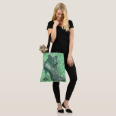 Steampunk groene laarzen op rozen grote schouderta tote bag (Op model)