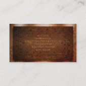 Steampunk grunge geklonken messing visitekaartje (Achterkant)
