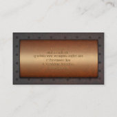 Steampunk grunge rivette borden van messing monogr visitekaartje (Achterkant)