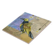 Steampunk Grunge Tekening van mechanische vogelsta Tegeltje (Zijkant)