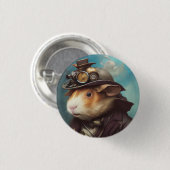 Steampunk Guinea Pig Ronde Button 3,2 Cm (Voorkant /achterkant)