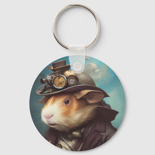 Steampunk Guinea Pig Sleutelhanger (Voorkant)