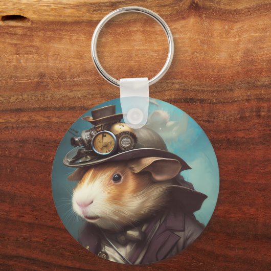 Steampunk Guinea Pig Sleutelhanger (Voorkant)