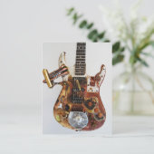 Steampunk Guitar Briefkaart (Staand voorkant)