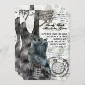 Steampunk Guitar Time Music Wedding Invitation Kaart (Voorkant / Achterkant)