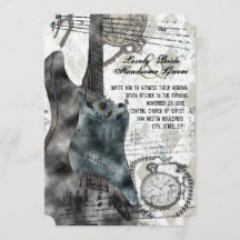 Steampunk Guitar Time Music Wedding Invitation