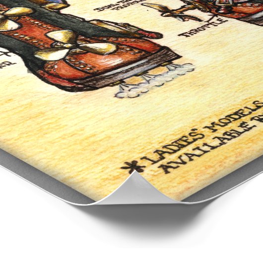 Steampunk Gyroscopische navigatie Schoeisel Afdruk Poster (Hoek)