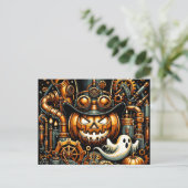 Steampunk Halloween Briefkaart (Staand voorkant)