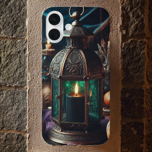 Steampunk Halloween Clockwork Black Lantern iPhone 16 Plus Hoesje