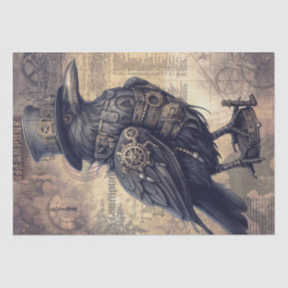 Steampunk Halloween Crow Raven Tissuepapier